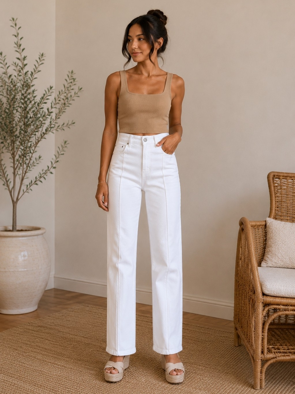 CAVALLI Class (VINTAGE) White Denim Jeans with Embossed Leather Patch